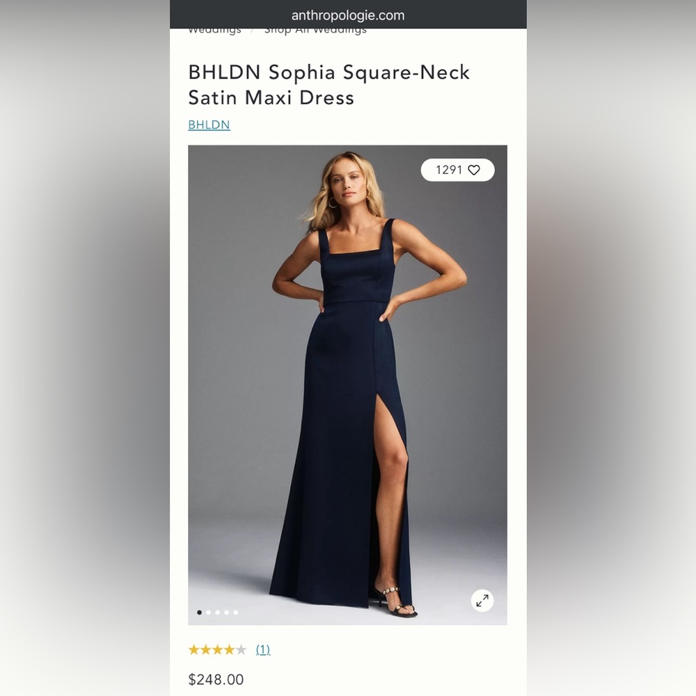 BHLDN Sophia Square Neck Dress from Anthropologie